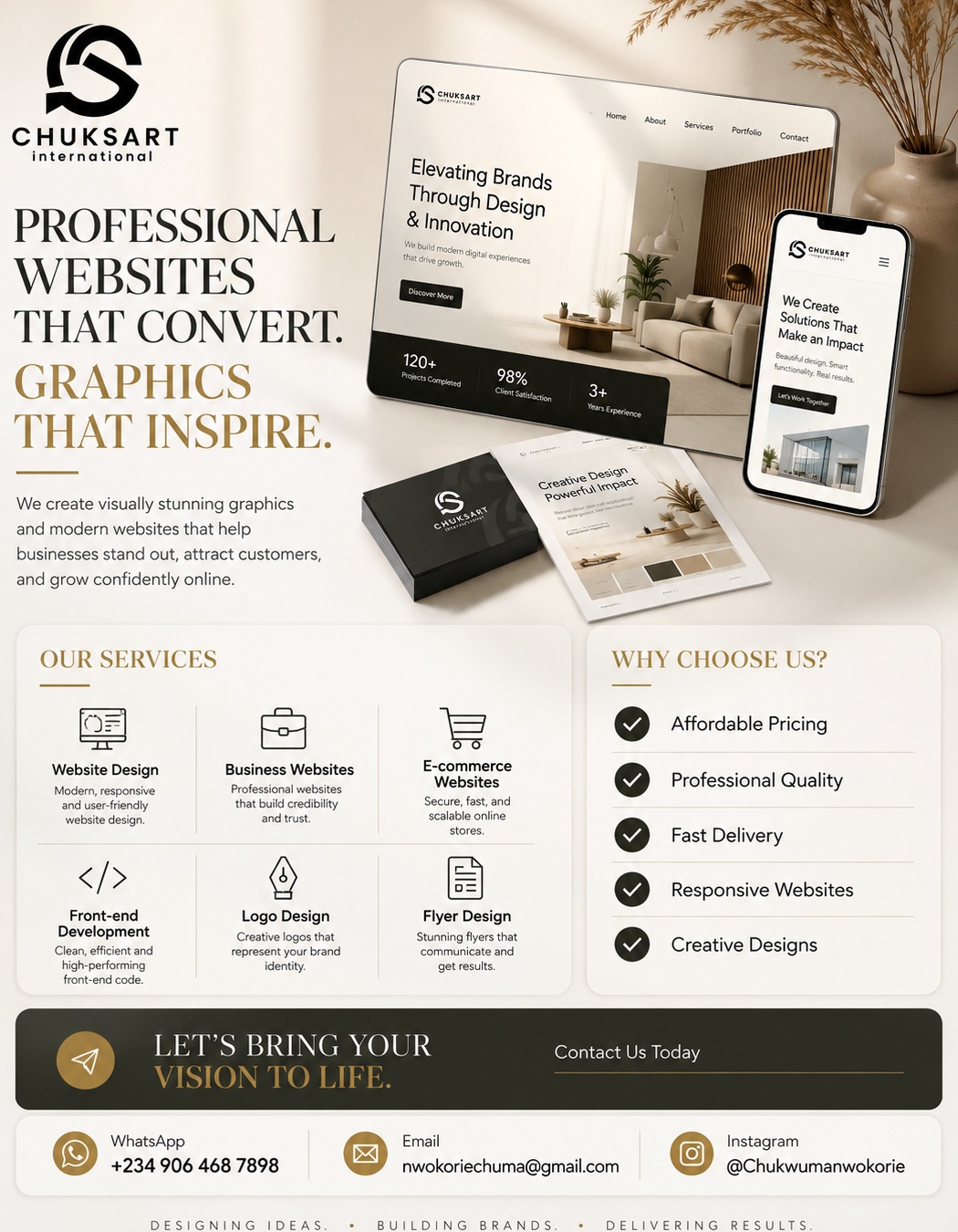 Chuksart International professional websites and graphics flyer