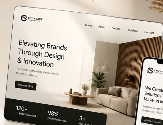 Chuksart website desktop presentation